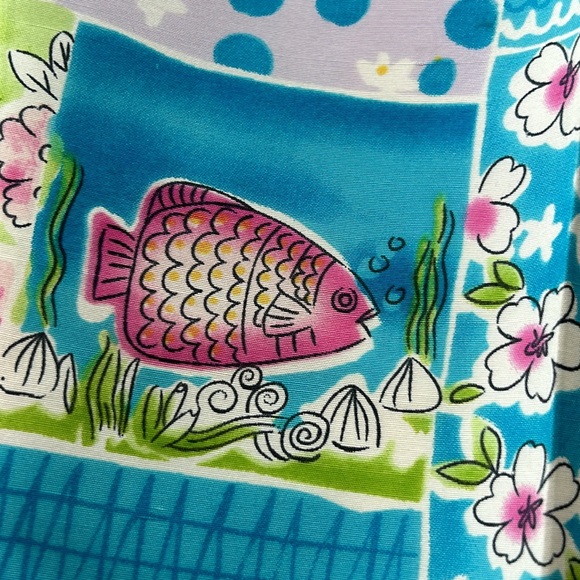 Silkland brand 100% silk tropical print lined ankle pants.  Size 12. - Picture 2 of 13